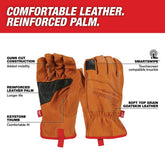 Milwaukee Tools Soft Top Grain Goatskin Leather Work Gloves (X-Large)